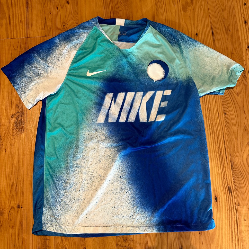 Nike Men's Blue Teal Gradient Soccer Jersey